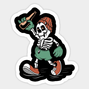 Beer and skull Sticker